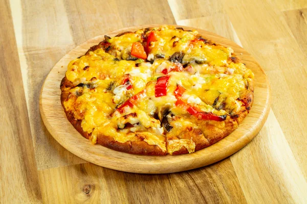 Vigetarian Pizza Met Kaas Peper — Stockfoto