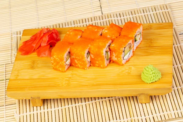 Heerlijke Romige Paling Sushi Roll — Stockfoto