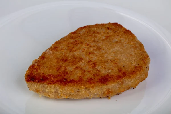 Escalope Poisson Rôti Dans Assiette — Photo