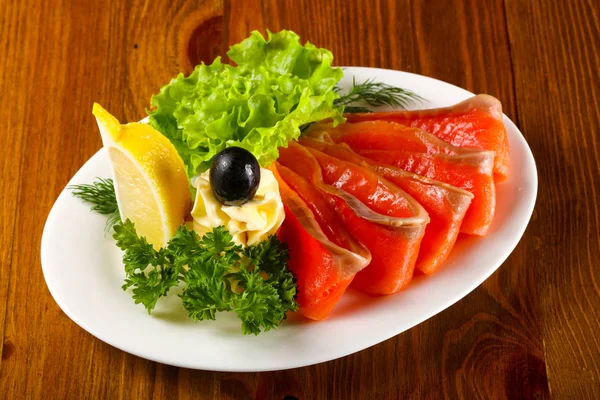 Sliced Salmon Butter — Stock Photo, Image