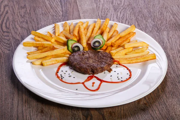 Kids menu - cutlet with French potato