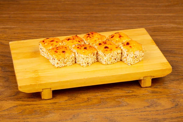 Delicious Fried Cheese Sushi Rolls Tuna — Stock Photo, Image