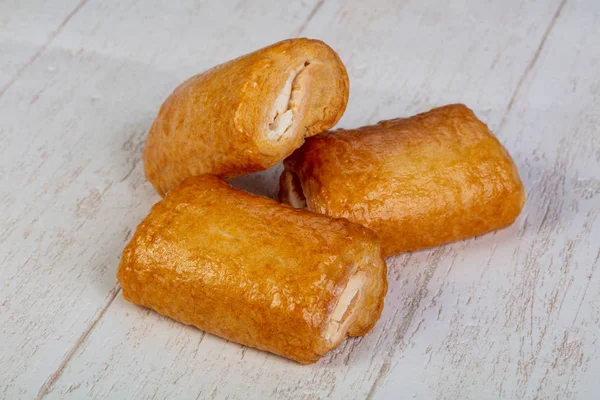 Delicioso Strudel Hojaldre Con Relleno Mermelada — Foto de Stock