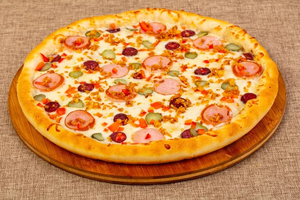 Pizza Mezcla Surtido Con Carne Queso — Foto de Stock