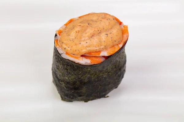 Pikantní Gunkan Sushi Omáčkou — Stock fotografie