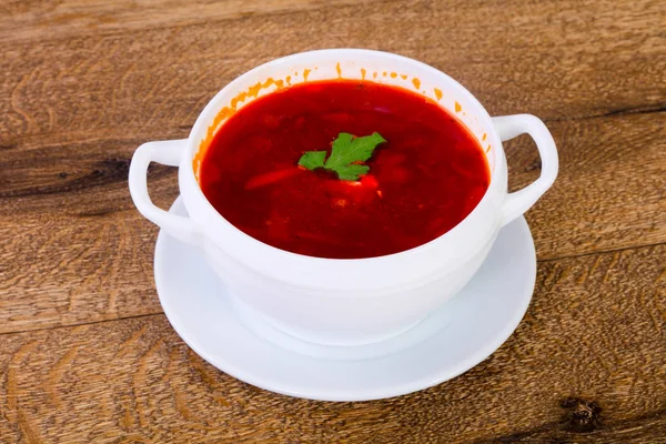 Russian Cabbage Soup Borsht Beef — Stock Photo, Image