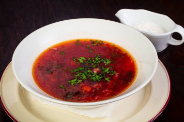 Rus çorbası Pancar çorbası krem