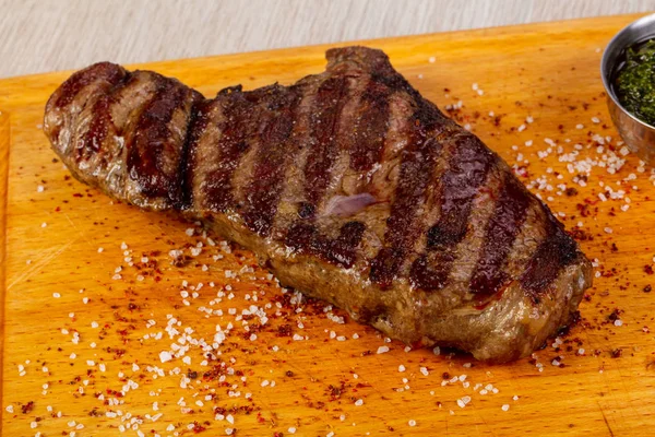 Steak Bœuf Grillé Avec Sel Poivre — Photo