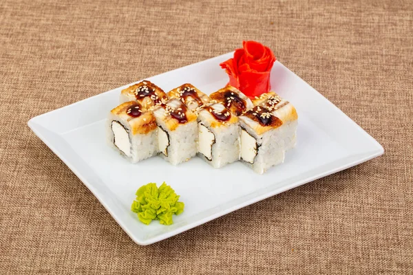 Rollo Anguila Fría Tradicional Japonesa — Foto de Stock