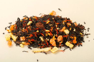 Aroma çay yığın meyve, meyveler ve otlar ile