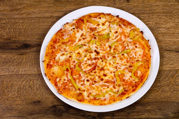 Pizza Med Gul Paprika — Stockfoto