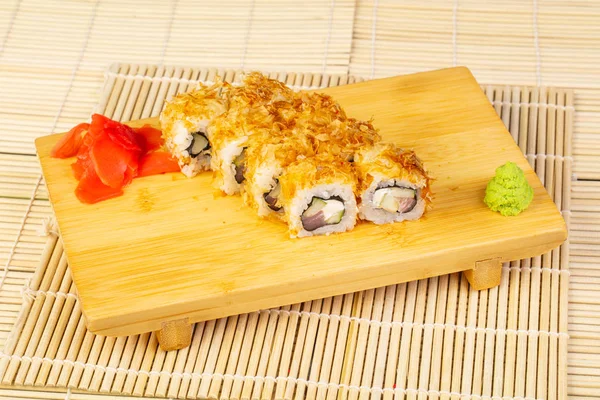 Delicious Bonito Sushi Rolls Ginger — Stock Photo, Image