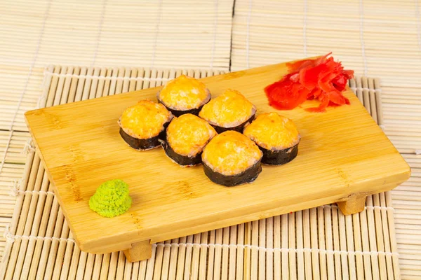 Delicious Baked Philadelphia Sushi Rolls — Stock Photo, Image