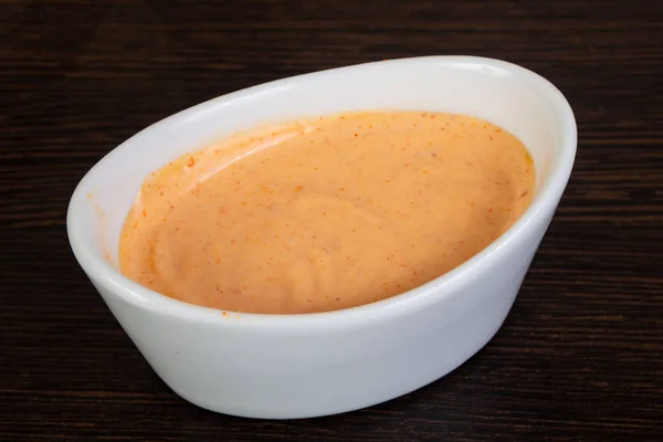 Bowl Appetizing Spicy Sauce — Stock Photo, Image