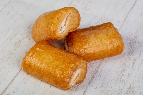 Delicioso Strudel Hojaldre Con Relleno Mermelada — Foto de Stock