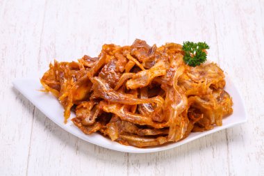 Lezzetli domuz kulakları plaka snack