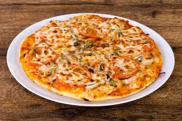 Pizza Con Carne Formaggio — Foto Stock