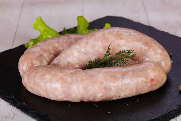 Rohe Schweinswürste Bereit Zum Grillen — Stockfoto