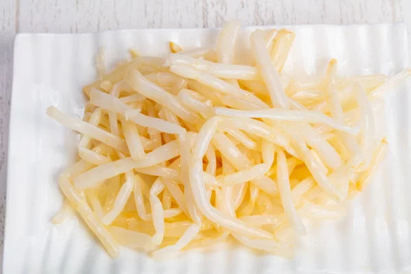 Tasty plate of marinated bamboo shoots