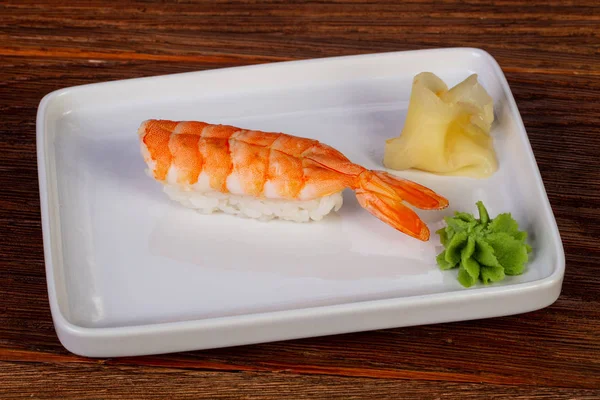 Japanse Koude Sushi Met Garnaal — Stockfoto