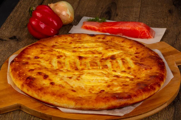 Homemade Traditional Tasty Ossetian Pie — Stock Photo, Image