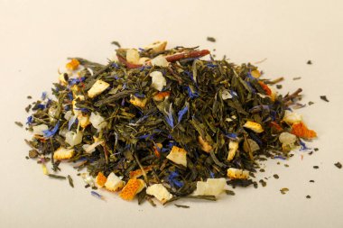 Aroma çay yığın meyve, meyveler ve otlar ile