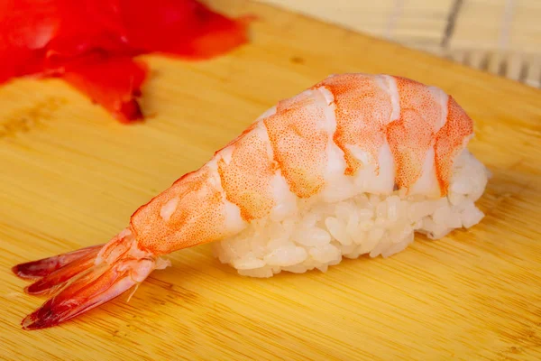 Delicioso Sushi Gambas Con Jengibre — Foto de Stock