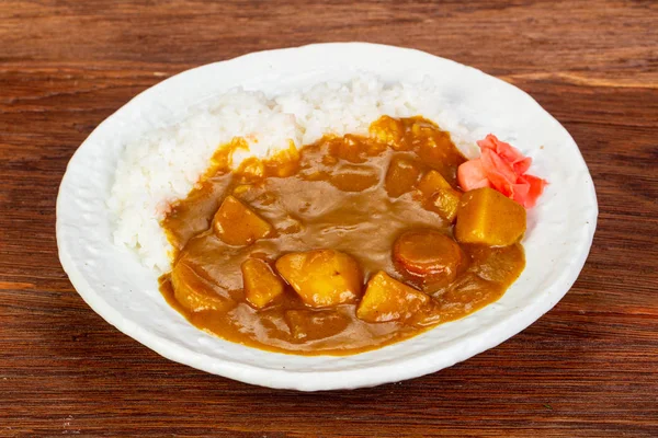 Vegan Curry Vegetables Rice — Stock Photo, Image