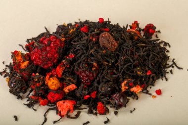 Aroma çay yığın meyve, meyveler ve otlar ile