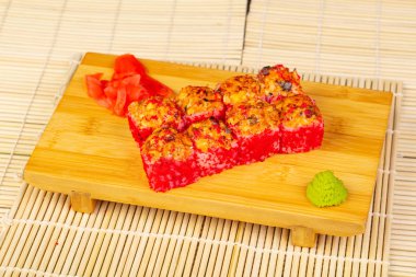 Suşi rulo pişmiş lezzetli sapporo