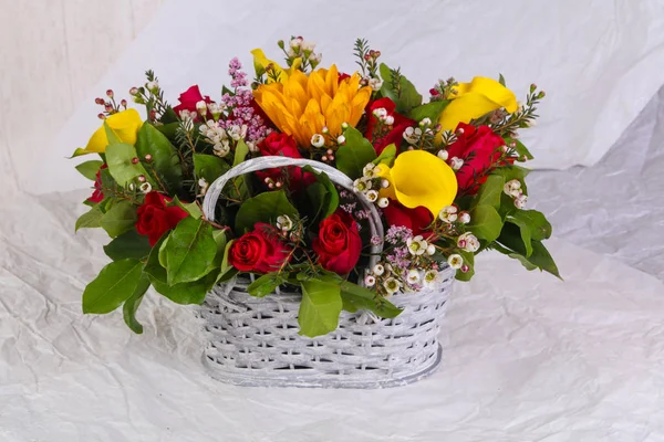 Buquê Romance Com Várias Flores — Fotografia de Stock