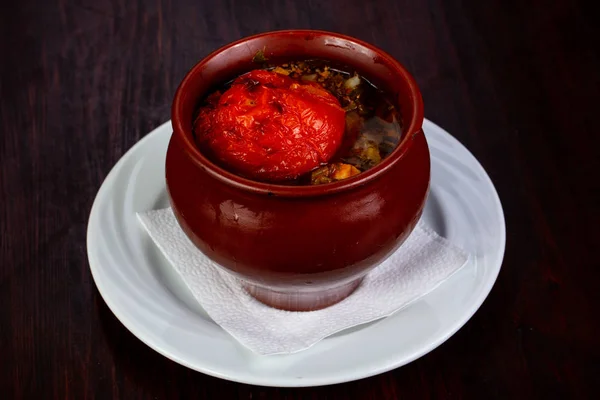 Sopa Armênia Khashlama Com Carne — Fotografia de Stock