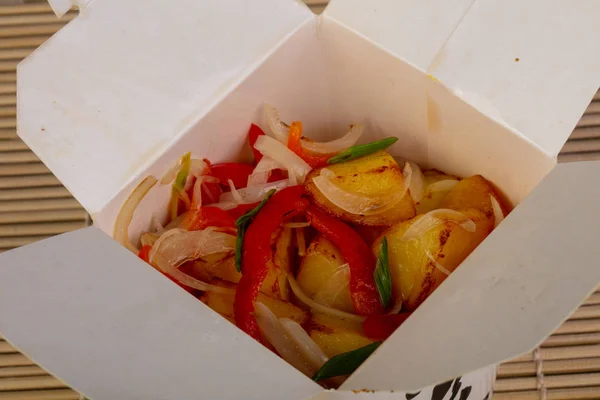 Delicious Box Fried Potatoes Stock Image