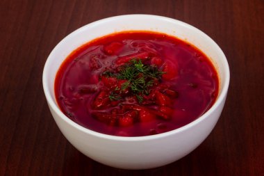 Rus geleneksel borsch etli