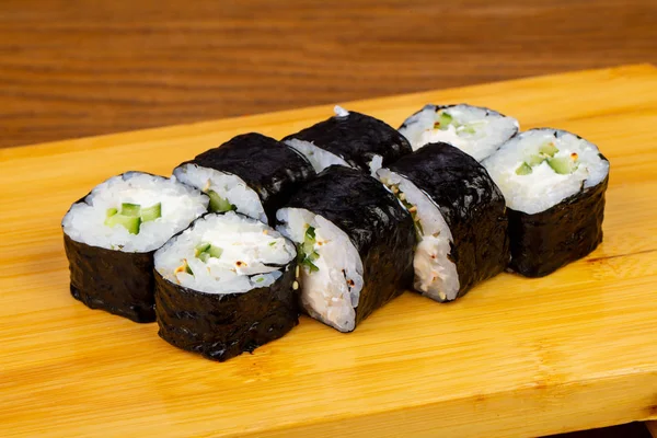 Pyszny Krem Sushi Roll Zestaw — Zdjęcie stockowe