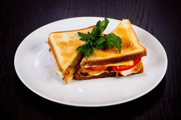 美味しいシーザー チキン サンドイッチ — ストック写真