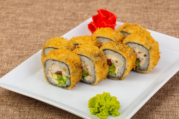 Japansk Tempura Roll Med Fisk — Stockfoto