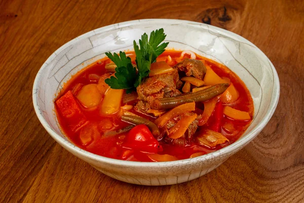 Traditional lagman soup with lamb — Stock Image Traditional Lagman Soup Lamb Royalty Free Stock Images
