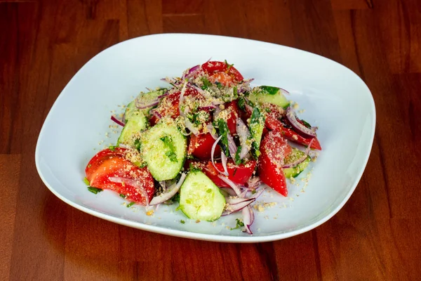 Georgian Salad Onion Vegetables — Stock Photo, Image