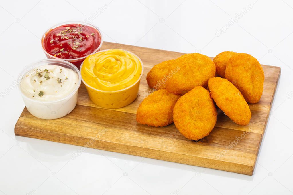 Tasty Chicken nuggets with sauce