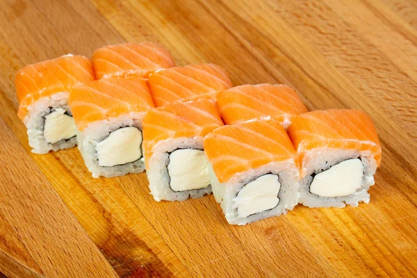 Rollo Con Salmón Queso Blando — Foto de Stock