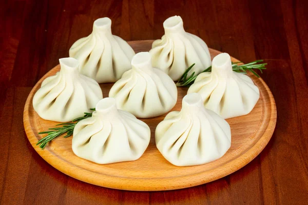 Georgian Traditional Khinkali Meat — Stock Photo, Image