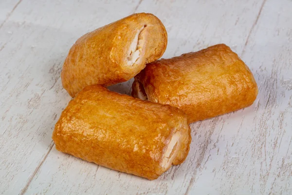 Delicioso Pastelaria Puff Strudel Com Recheio Geléia — Fotografia de Stock