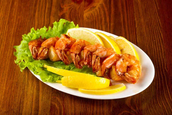 Crevettes Grillées Citron — Photo