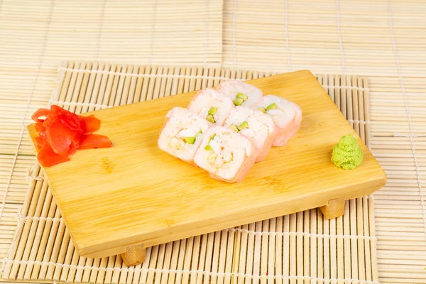 Deliciosos Rolos Sushi Enguia Mamenori Com Abacate — Fotografia de Stock