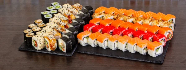 Nagy Finom Philadelphia Kaliforniai Sushi Szett — Stock Fotó