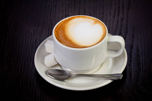 Deliciosa Taza Café Con Leche —  Fotos de Stock