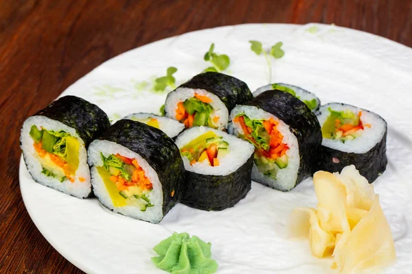 Japanese Vegan Roll Vegetables — Stock Photo, Image