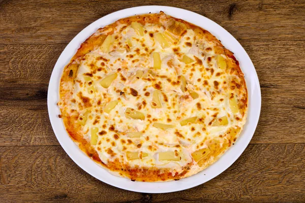 Pineapple Pizza Soft Cheese — Stock Photo, Image