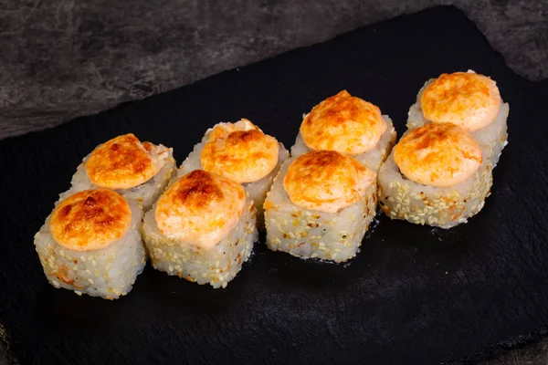 Japanese baked roll with rice